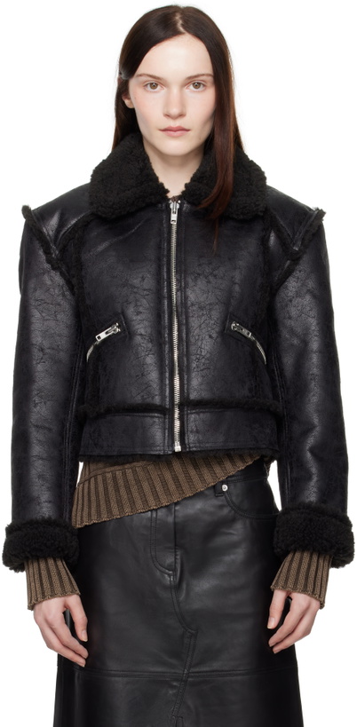 Photo: Stand Studio Black Nyrah Faux-Leather Jacket