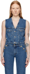 Filippa K Blue Fitted Denim Vest