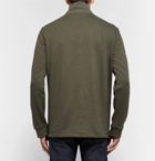 A.P.C. - Jerry Cotton-Blend Jersey Half-Zip Sweater - Men - Army green