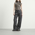Ottolinger Women's Glazed Denim Zip Top in Brown