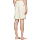Solid and Striped Off-White Piped Board Shorts