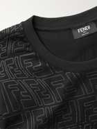FENDI - Rubber-Printed Cotton-Jersey T-Shirt - Black