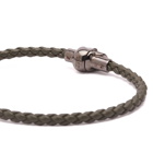 Alexander McQueen Men's Leather Cord Skull Bracelet in Military Green