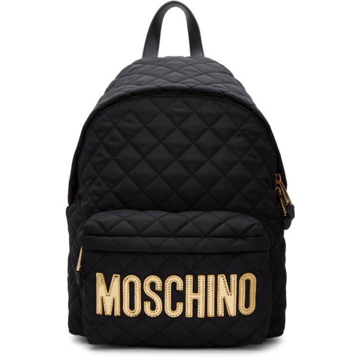 Photo: Moschino Quilted Logo Backpack
