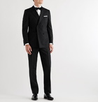 Kingsman - Slim-Fit Double-Breasted Grosgrain-Trimmed Wool and Mohair-Blend Tuxedo Jacket - Black