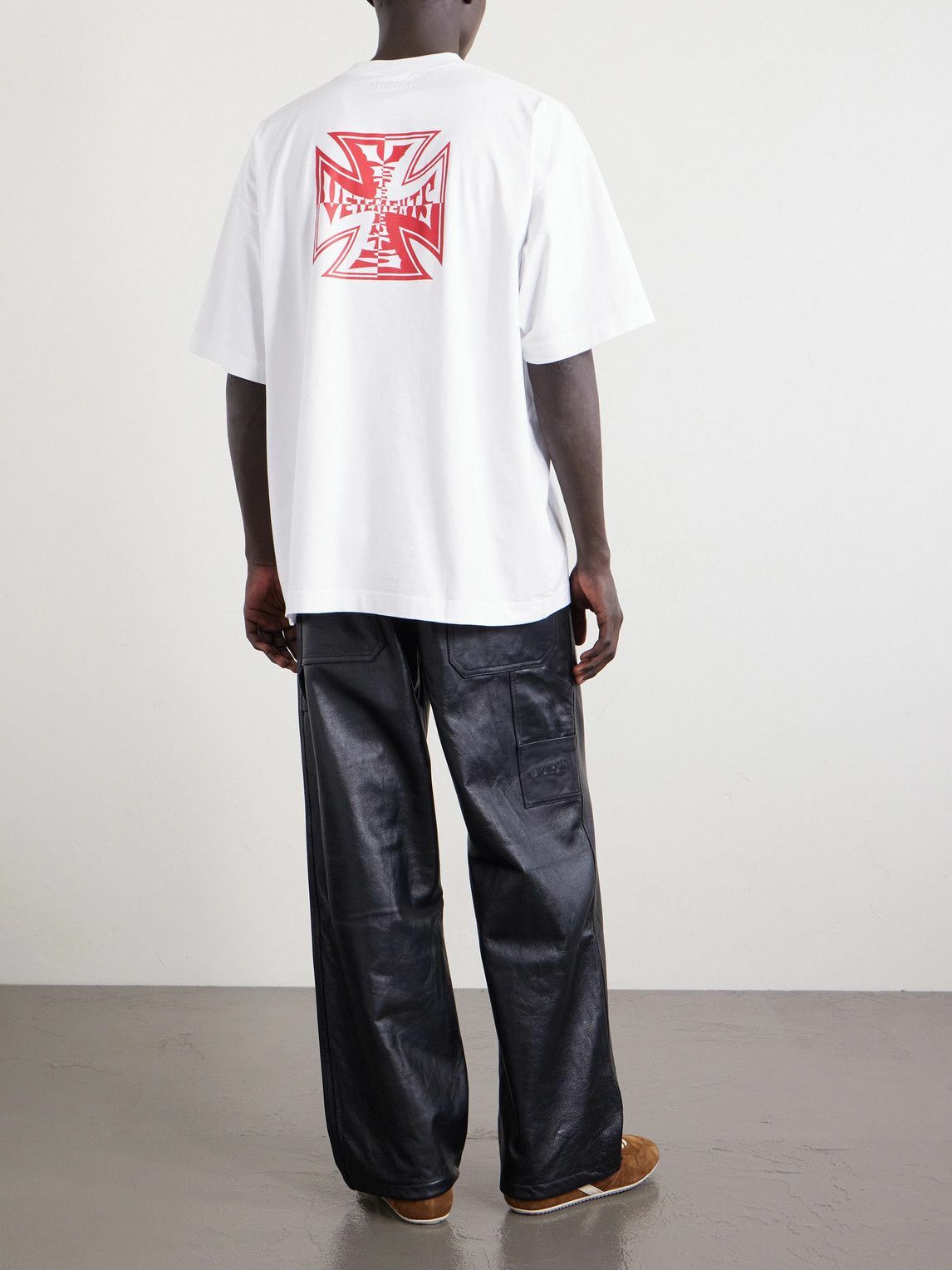 VETEMENTS - Biker Cross Logo-Print Cotton-Jersey T-Shirt - White