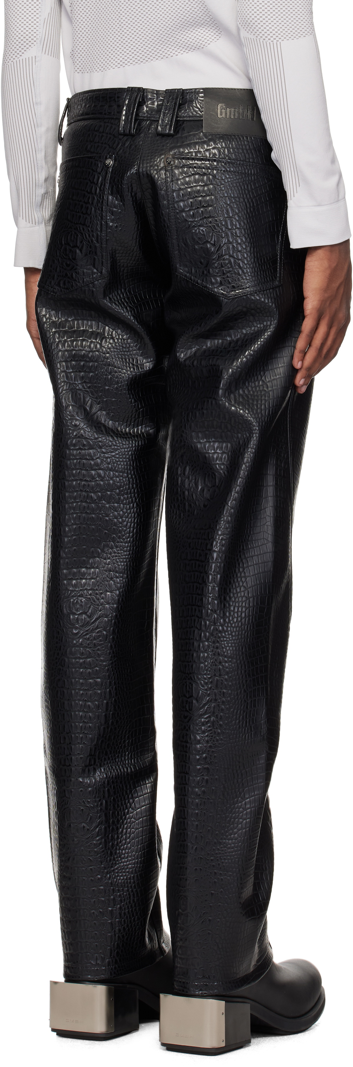 GmbH Black Talj Faux-Leather Trousers