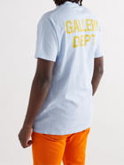 GALLERY DEPT. - Distressed Logo-Print Cotton-Jersey T-Shirt - Blue - L