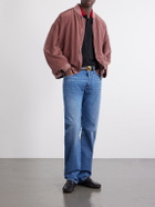 Versace - Ribbed Knit-Trimmed Silk-Poplin Blouson Jacket - Purple