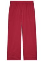 Max Mara Pece Wide-leg Cotton Trousers Burgundy