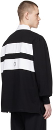 1017 ALYX 9SM Black & White Spread Collar Polo