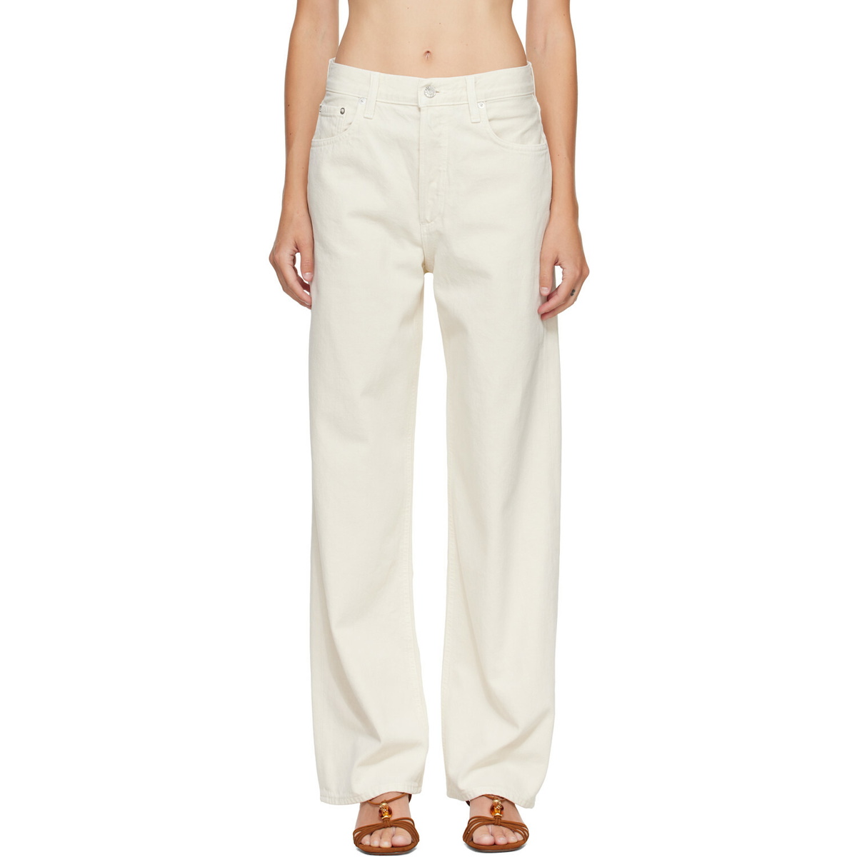 AGOLDE Off-White Low Slung Baggy Jeans