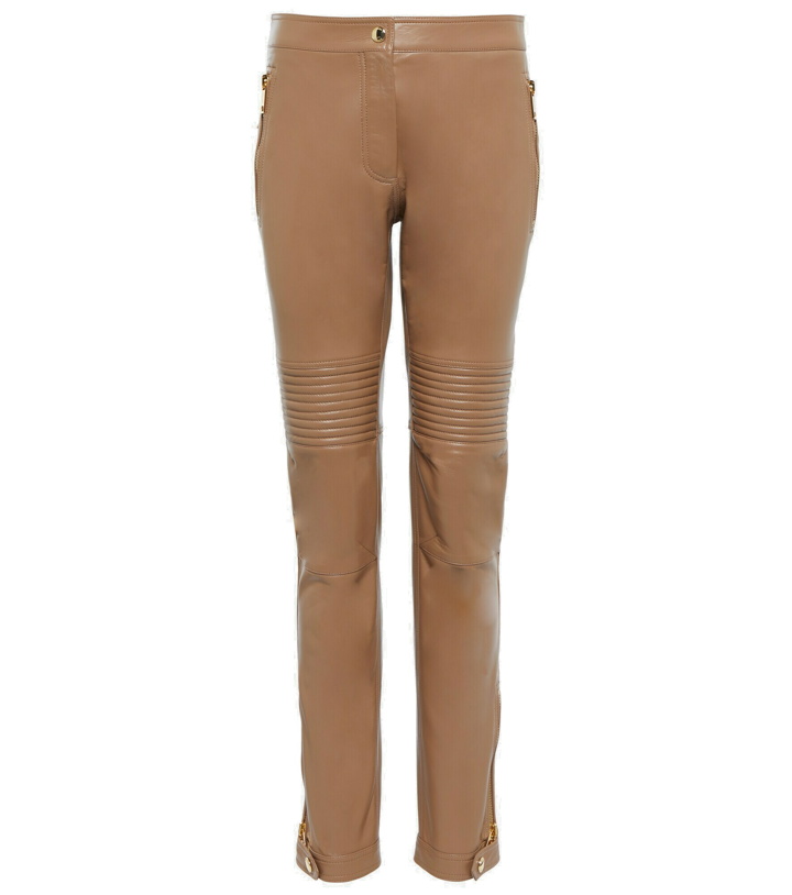 Photo: Burberry - Mid-rise skinny leather pants