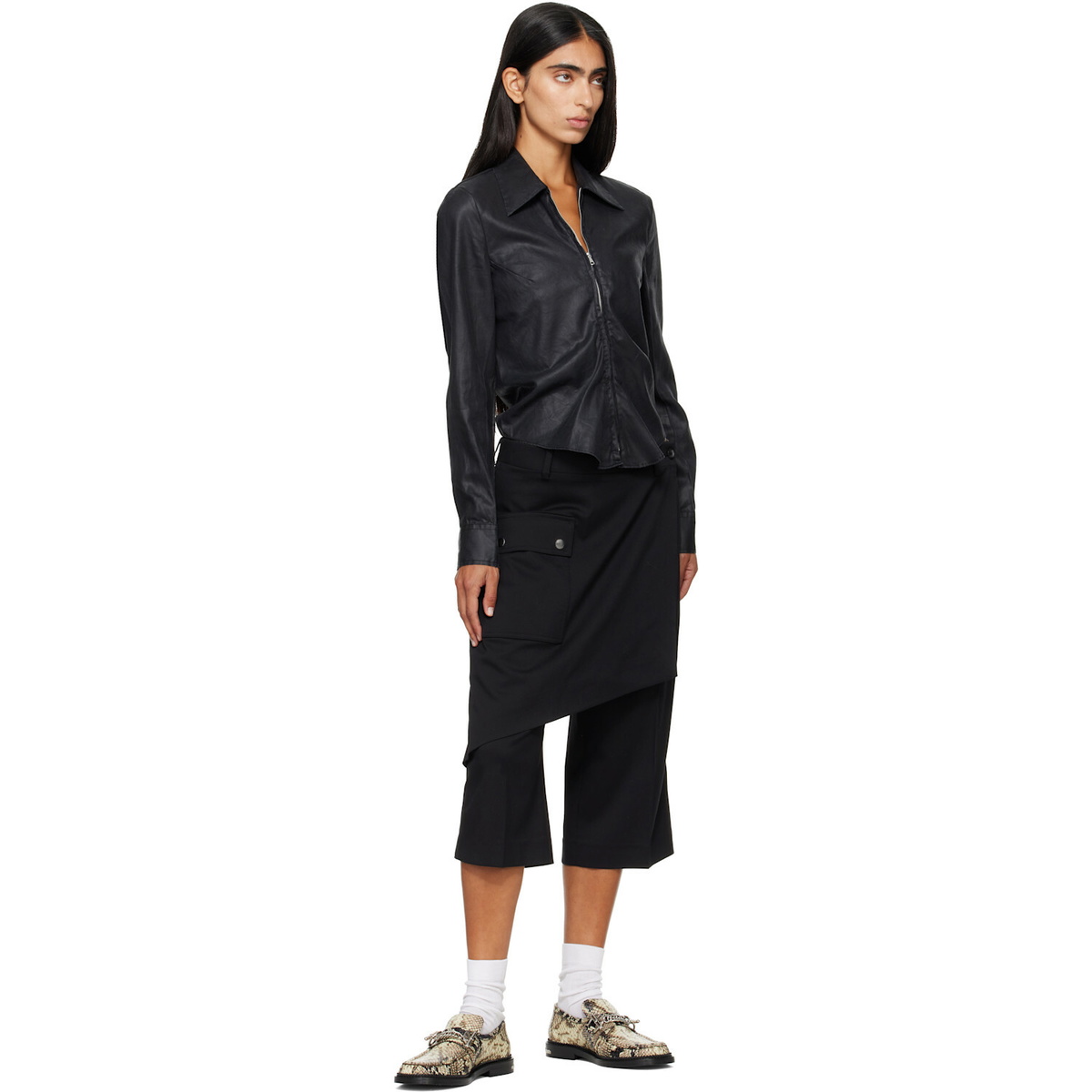 Toga Pulla Off-White & Black AJ1510 Loafers