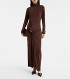 Xu Zhi Gathered turtleneck maxi dress