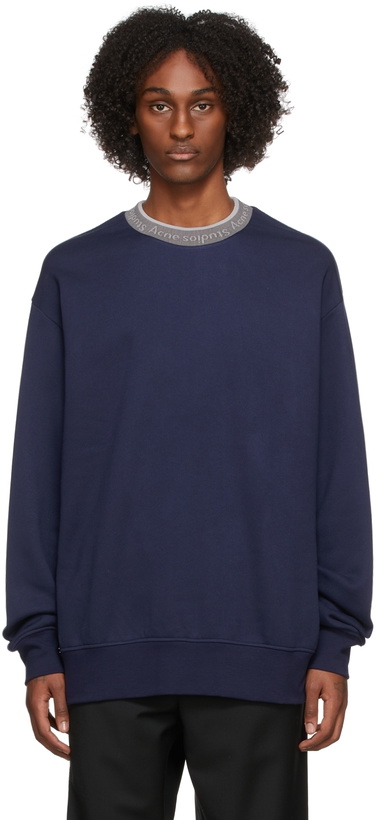 Photo: Acne Studios Indigo Logo Sweatshirt