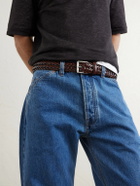 Anderson's - 3.5cm Woven Leather Belt - Brown