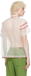 Bode White & Red Rickrack Shirt