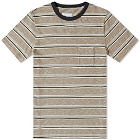 Albam Men's Heritage Stripe T-Shirt in Mushroom Stripe