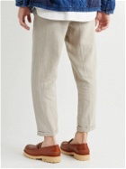 Alex Mill - Standard Slim-Fit Cropped Pleated Linen Trousers - Neutrals