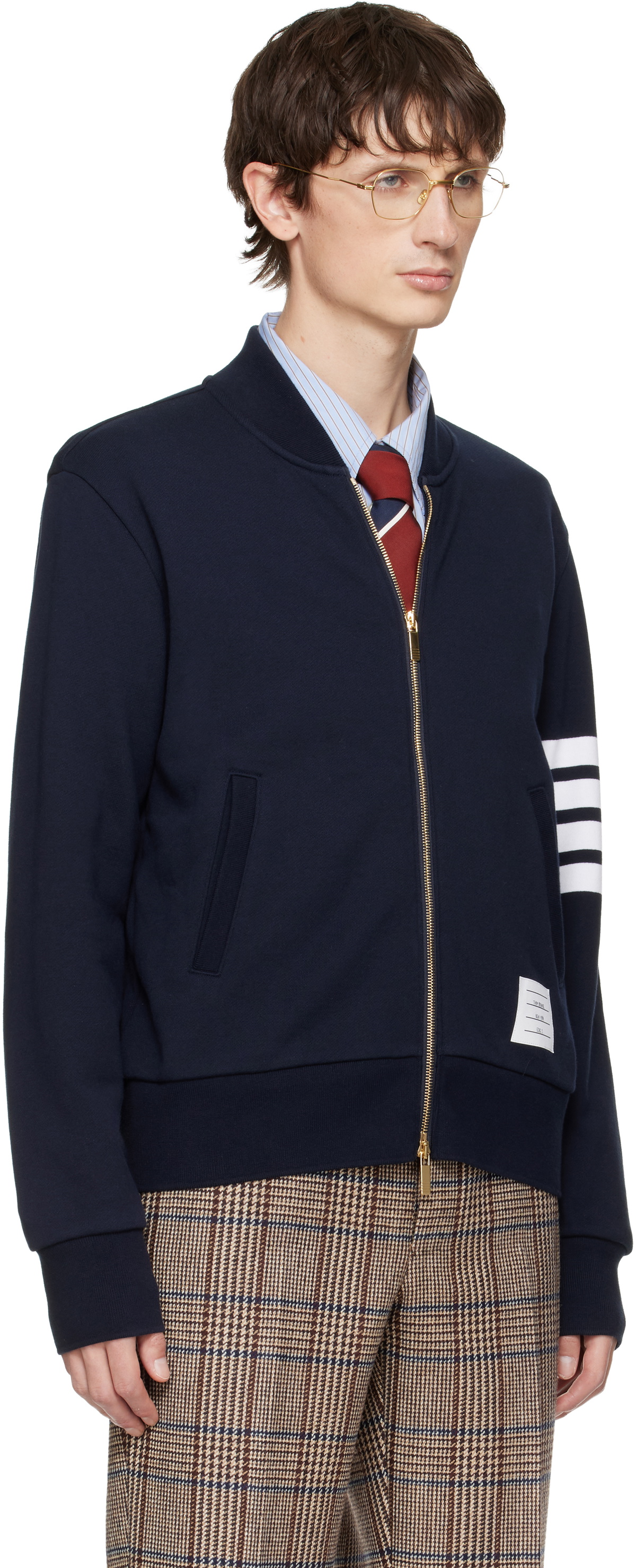 Thom Browne Navy Classic Loopback 4-Bar Sweatshirt