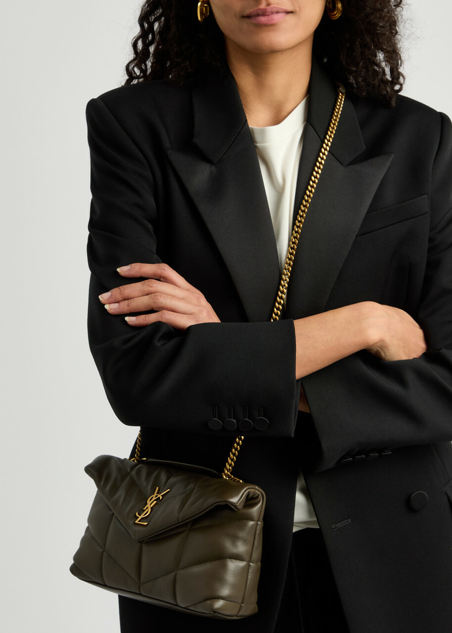 Saint Laurent LouLou Mini Leather Shoulder bag - Khaki - One