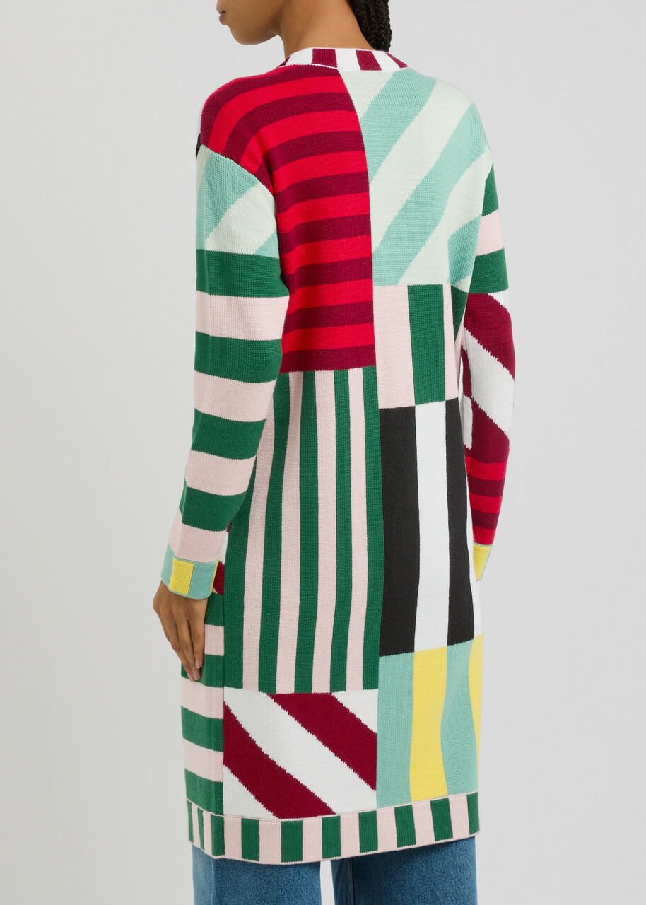 Alice + Olivia Bradford Striped-intarsia Wool Cardigan Multicoloured 1