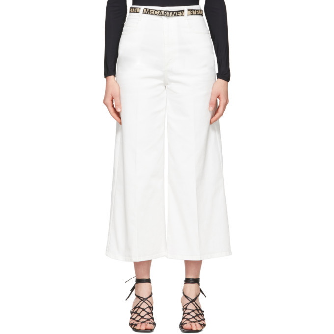 Photo: Stella McCartney White Denim Cropped Wide-Leg Jeans