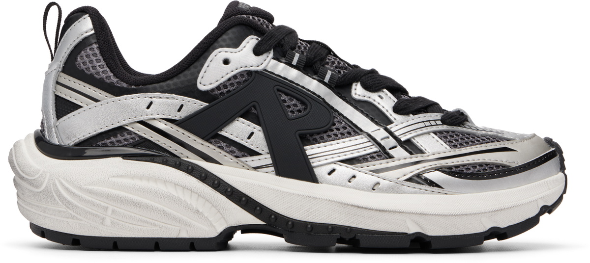 Represent Silver & Black Storm Runner Sneakers
