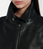 Nour Hammour Doran oversized leather blouson jacket