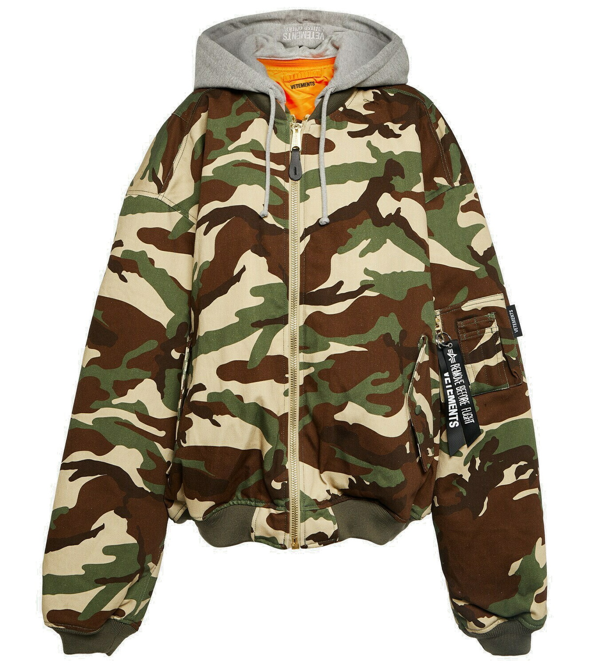 新品 VETEMENTS × ALPHA CAMO Bomber JKT AW23 Vetements X Alpha Industries Camo Hunting Reversible