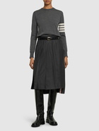 THOM BROWNE Pleated Drop Back Midi Skirt