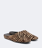 Veronica Beard Narcisa zebra-print calf hair mules