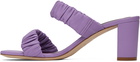 Staud Purple Frankie Ruched Heeled Sandals