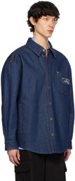 Valentino Indigo Patch Denim Shirt