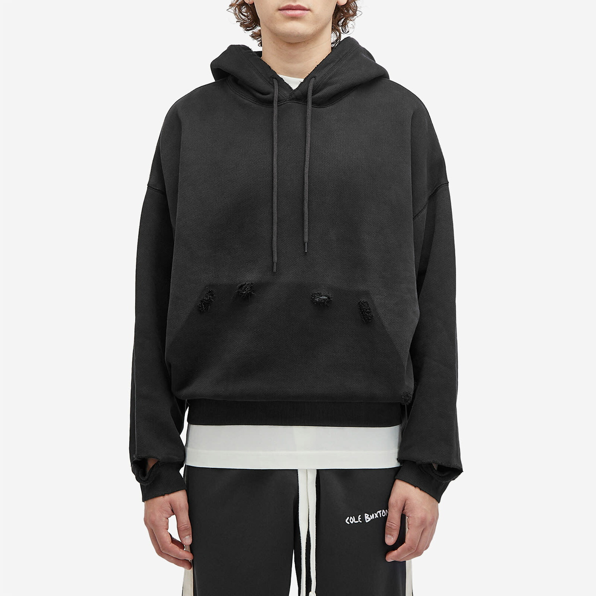 Cole Buxton Men's Pocket Fade Hoodie in Vintage Black