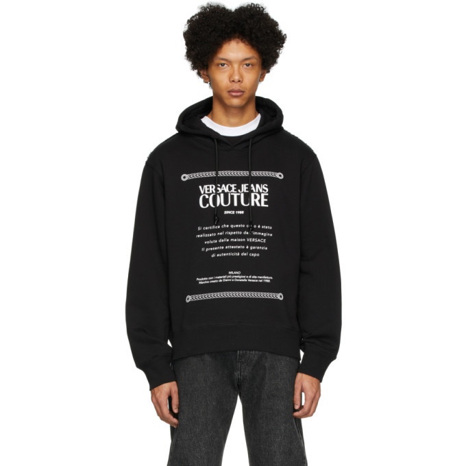 Photo: Versace Jeans Couture Black Warranty Print Hoodie
