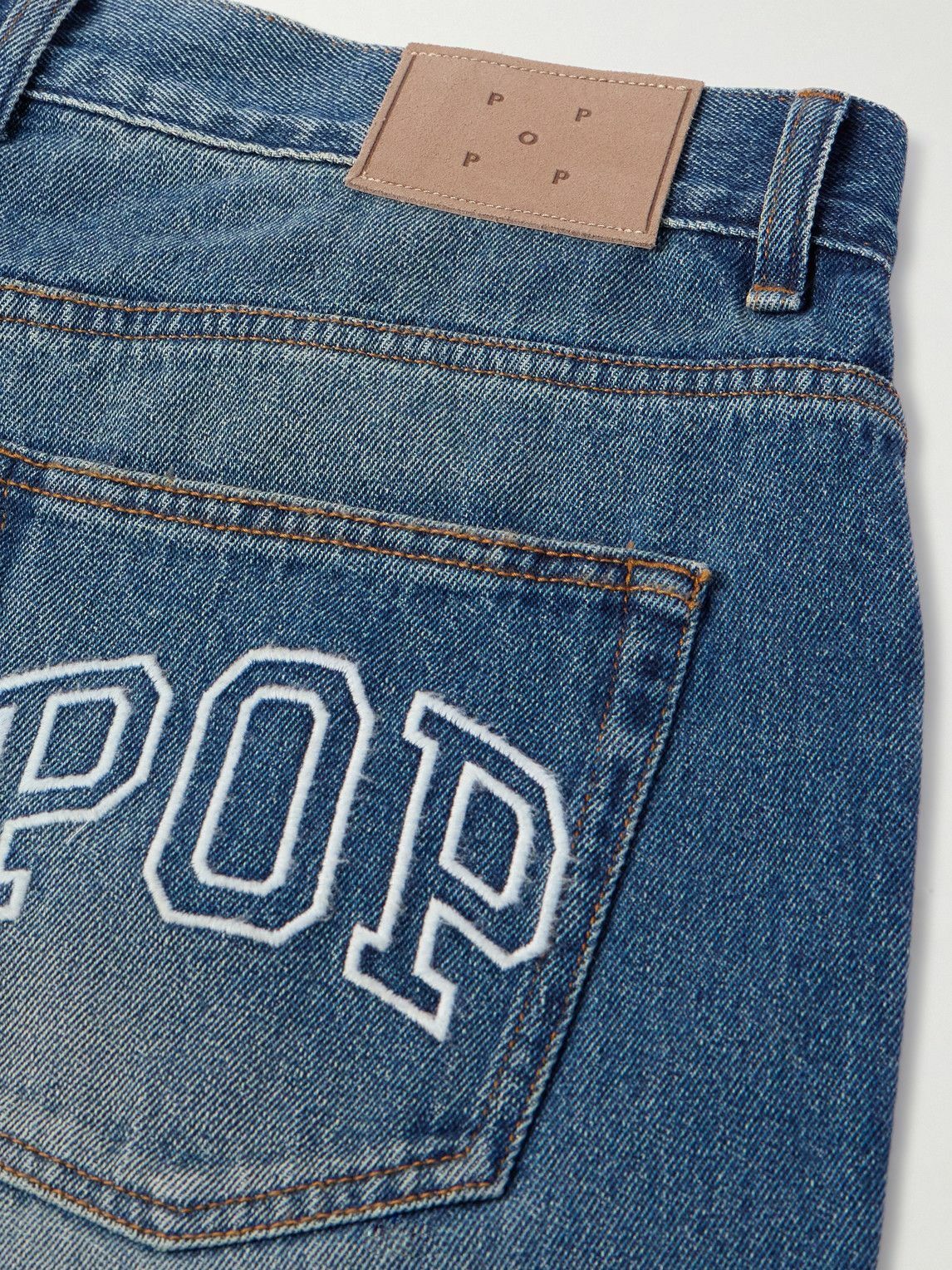 Pop Trading Company - DRS Arch Straight-Leg Logo-Embroidered Jeans