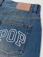 Pop Trading Company - DRS Arch Straight-Leg Logo-Embroidered Jeans - Blue