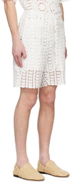 young n sang White Drawstring Shorts