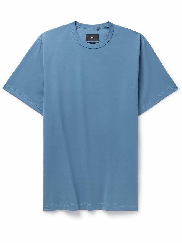 Photo: Y-3 - Premium Cotton-Blend Jersey T-Shirt - Blue