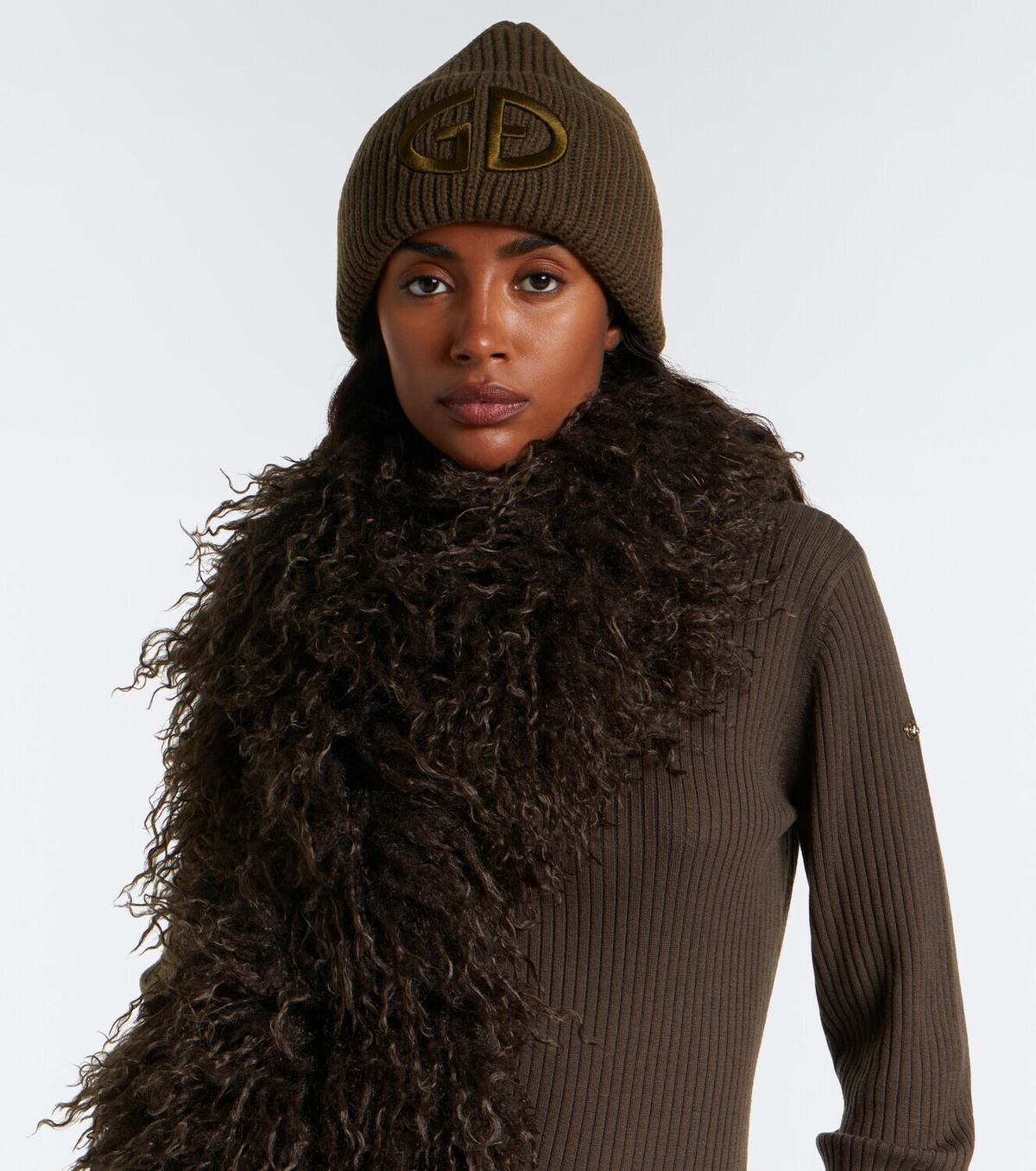 Goldbergh Valerie embroidered ribbed-knit beanie