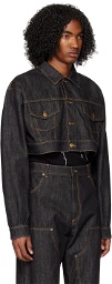 Moschino Black Cropped Denim Jacket