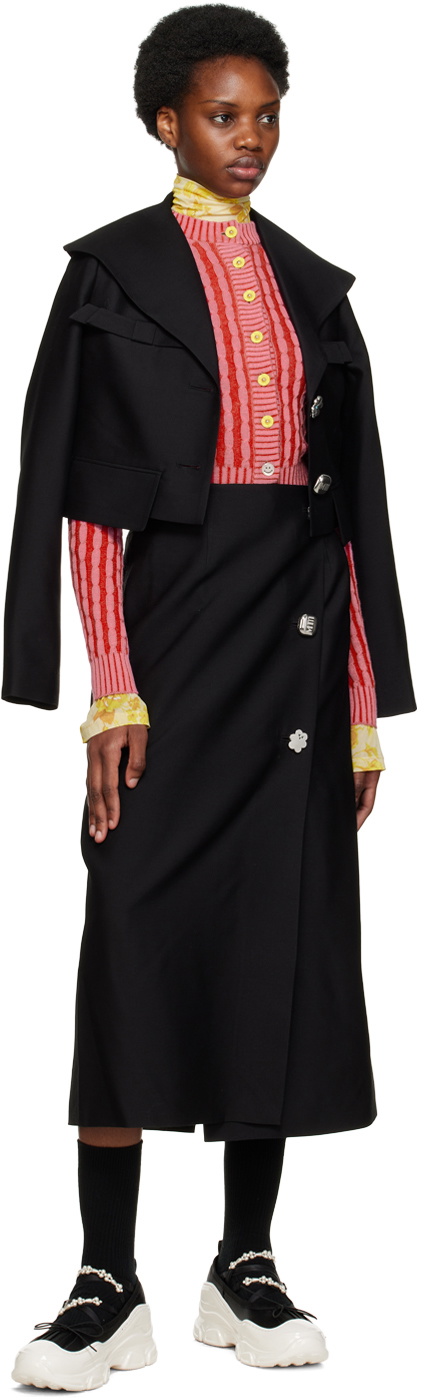 MINJUKIM Black Wrap Maxi Skirt