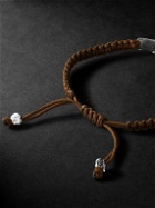 Elhanati - Mezuzah White Gold and Braided Cord Bracelet