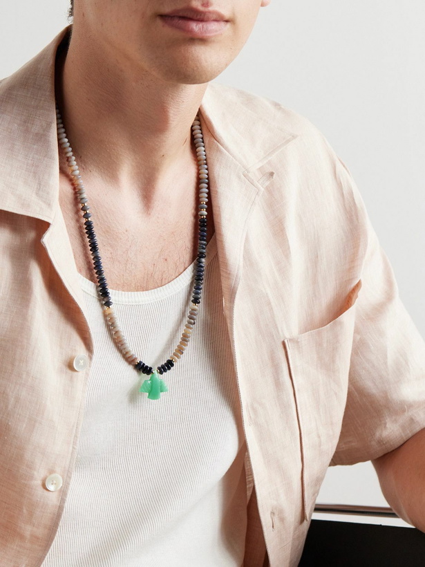 Photo: Jacquie Aiche - Gold, Opal, Chrysoprase and Heishi Shell Beaded Necklace