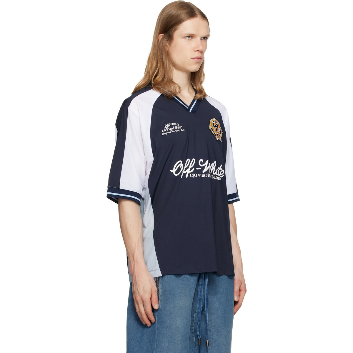 Off-White Navy Royal Team Soccer T-shirt