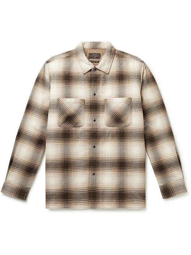 Photo: Beams Plus - Padded Checked Twill Overshirt - Brown