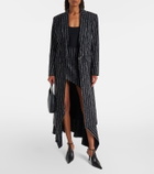 Mugler Striped asymmetric maxi skirt