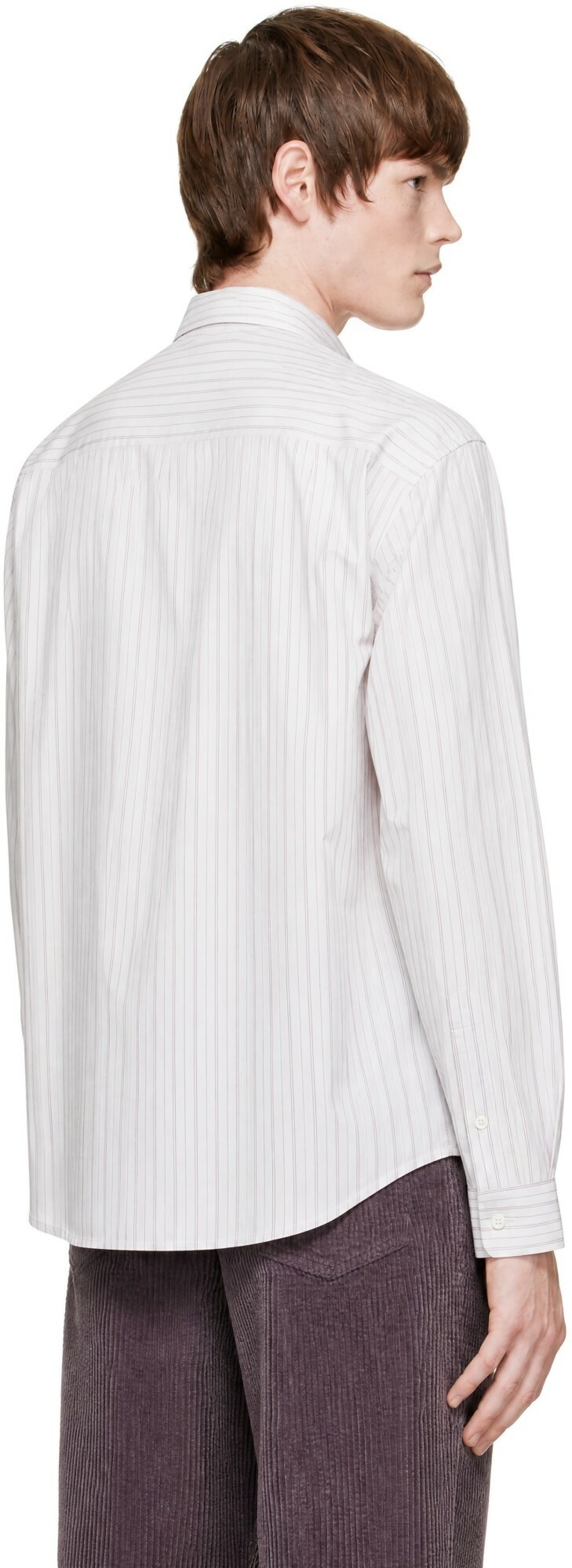 Marni White Techno Poplin Thin Stripe Shirt